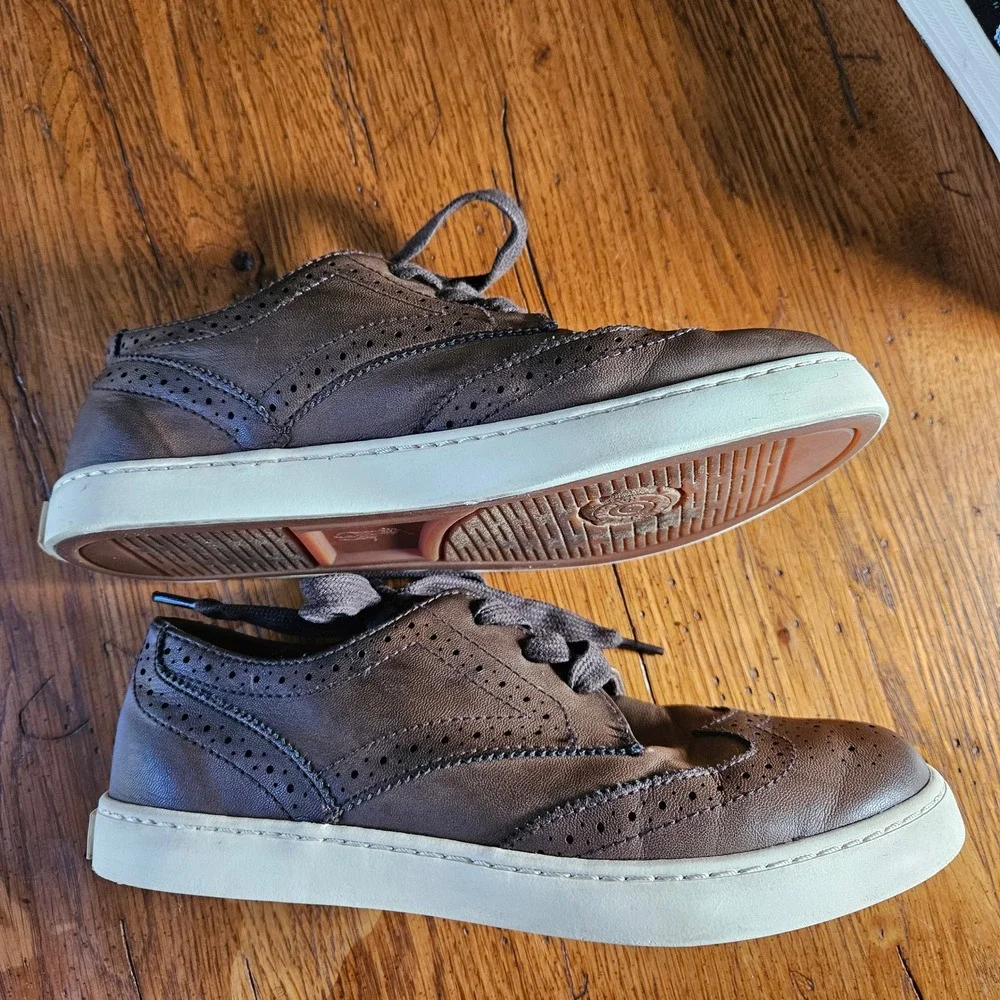 Polo Ralph Lauren Alek Oxford Sneakers Kids Brown Leather Brogue‎ Shoes Size 3